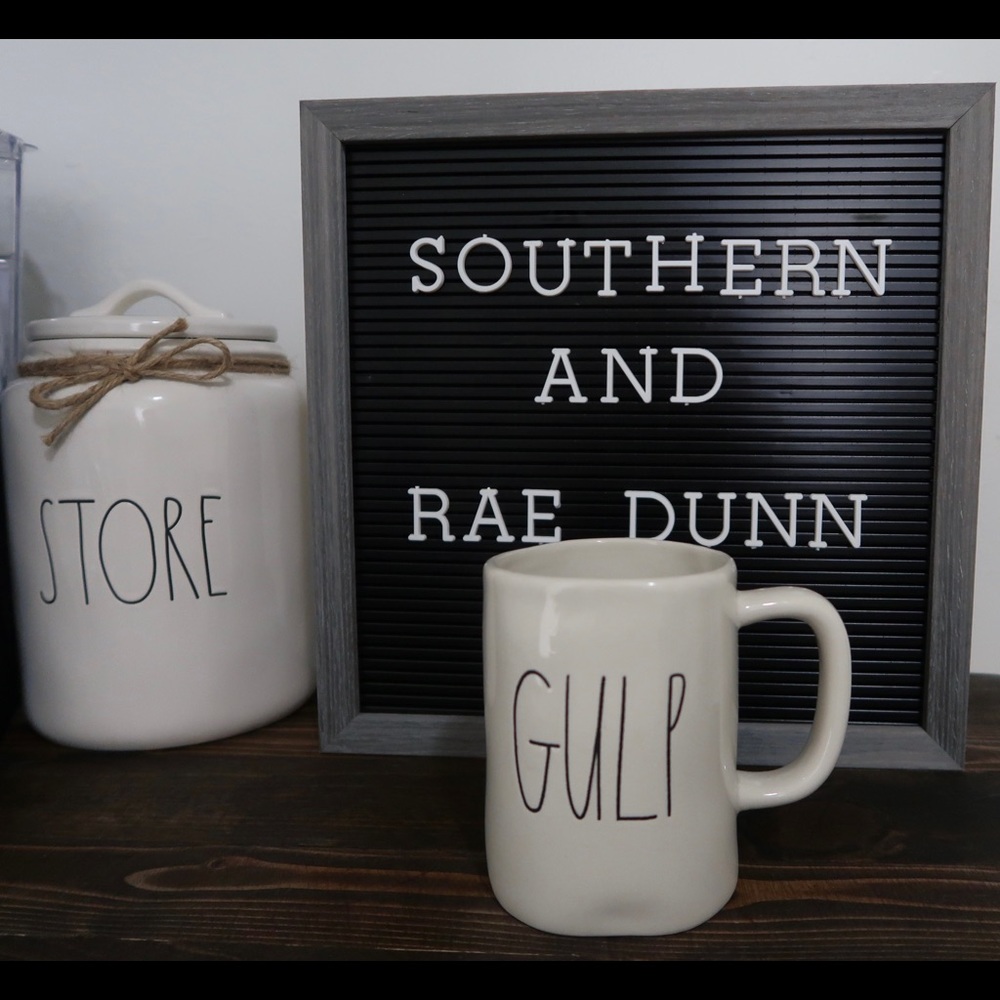 Rae Dunn Gulp & Share mugs